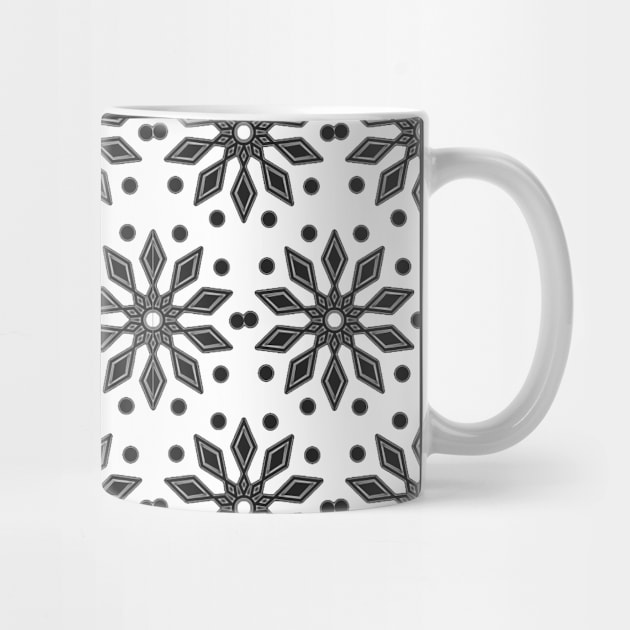 Black and white seamless flower pattern by Spinkly